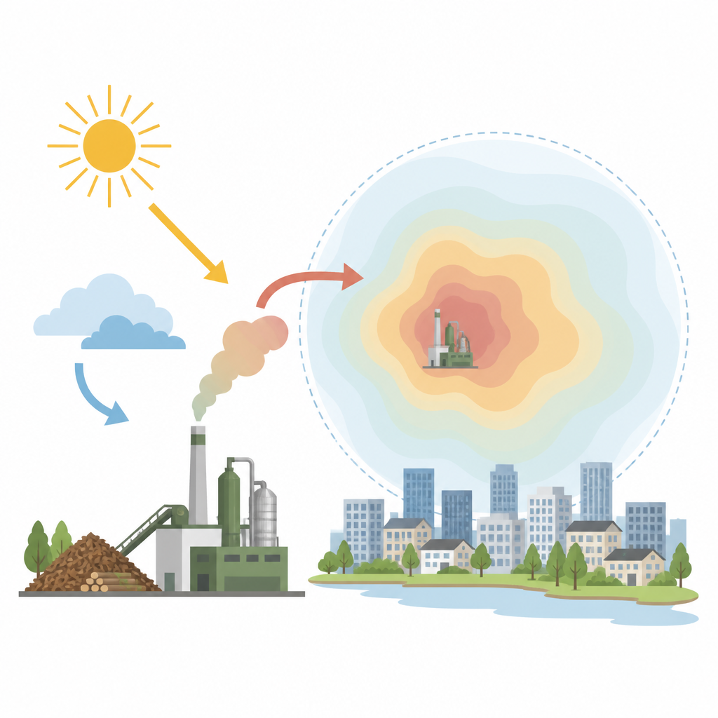 Figure 1. How waste-to-energy plants and city weather together shape daily nitrogen dioxide levels in nearby neighborhoods.