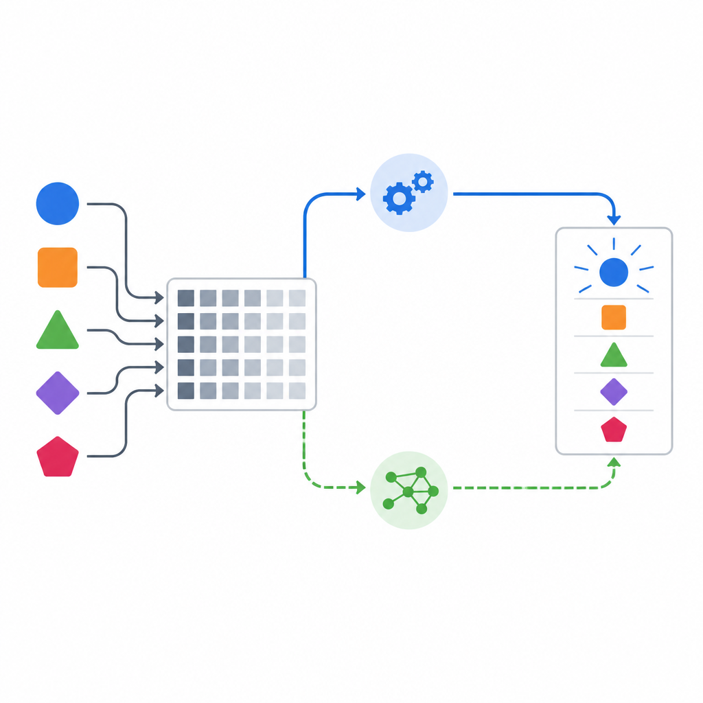Figure 2. Hoe twee beslissingsmethoden dezelfde expertscores verwerken om een gedeeld top digitaal communicatieplan onder meerdere opties te benadrukken.
