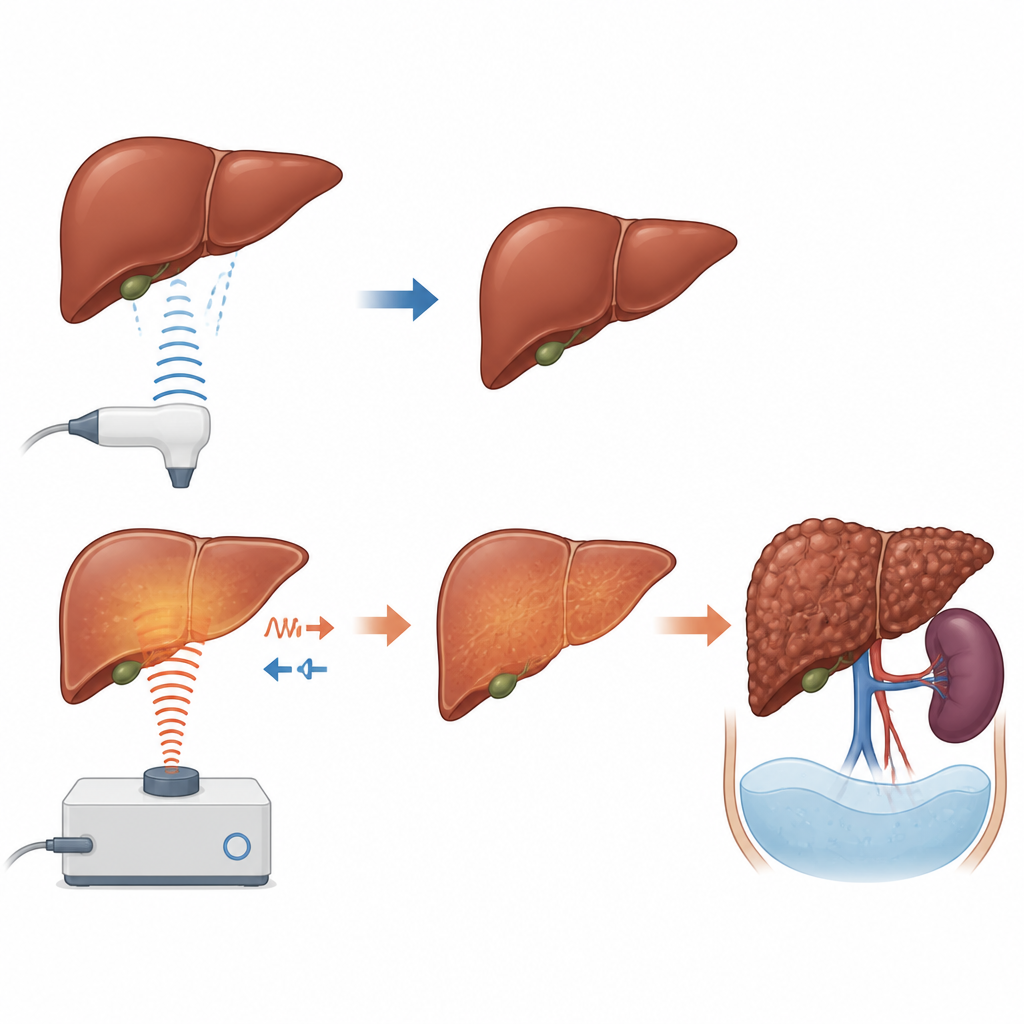 Figure 2. A stiff liver on advanced scanning can reveal hidden risk even when standard ultrasound looks normal