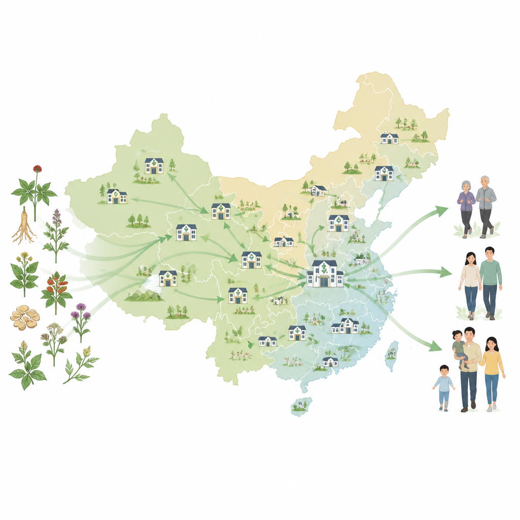 Figure 1. Hoe de uitbreiding van kruidengeneeskunde en klinieken in heel China bijdraagt aan betere alledaagse gezondheid.