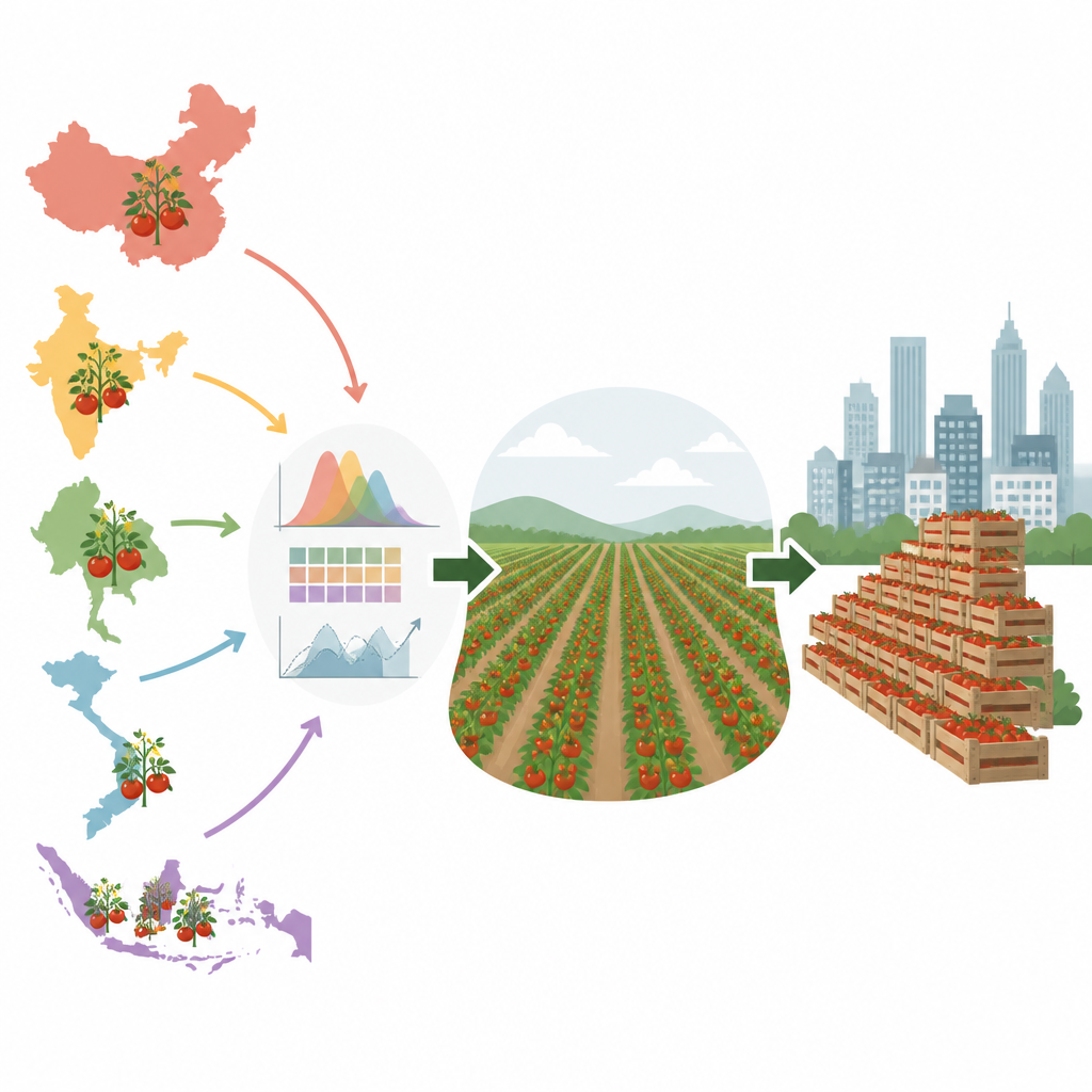Figure 1. Wie klügere Prognosen asiatische Tomatenfarmen mit stabilen Lebensmittelversorgungen in Städten verbinden.