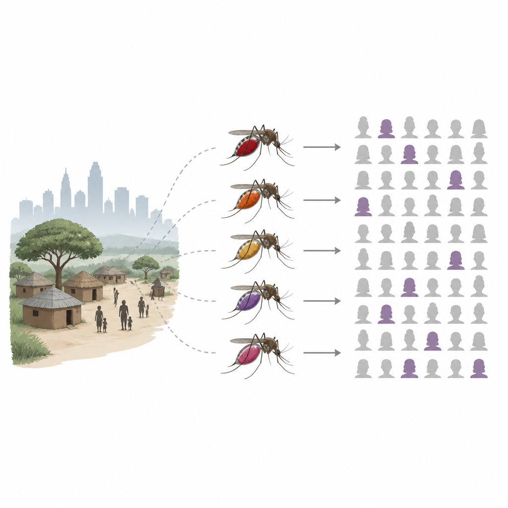 Figure 1. Mosquitoes collected from rural homes act as tiny blood samplers to show how widely COVID-19 spread in villages.