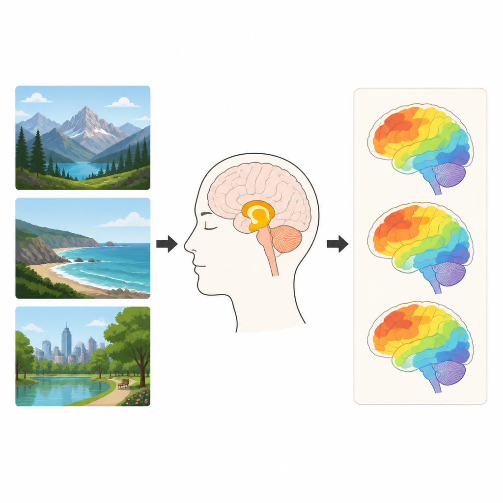 Figure 1. How the brain consistently responds when we see beautiful landscapes in everyday life, even at a quick glance.