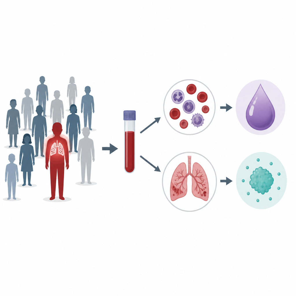 Figure 1. Segnali nel sangue e nei polmoni aiutano i medici a seguire nel tempo la risposta della tubercolosi al trattamento.
