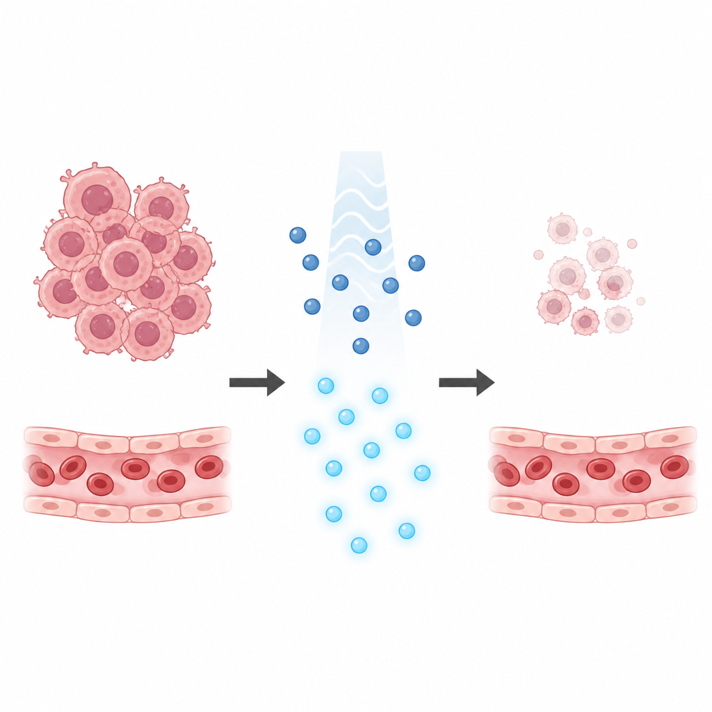 Figure 1. Radyoaktif hale getirilmiş çinko, X ışınına maruziyet sonrası kanser hücrelerine normal hücrelerden biraz daha fazla hafif stres uygular.