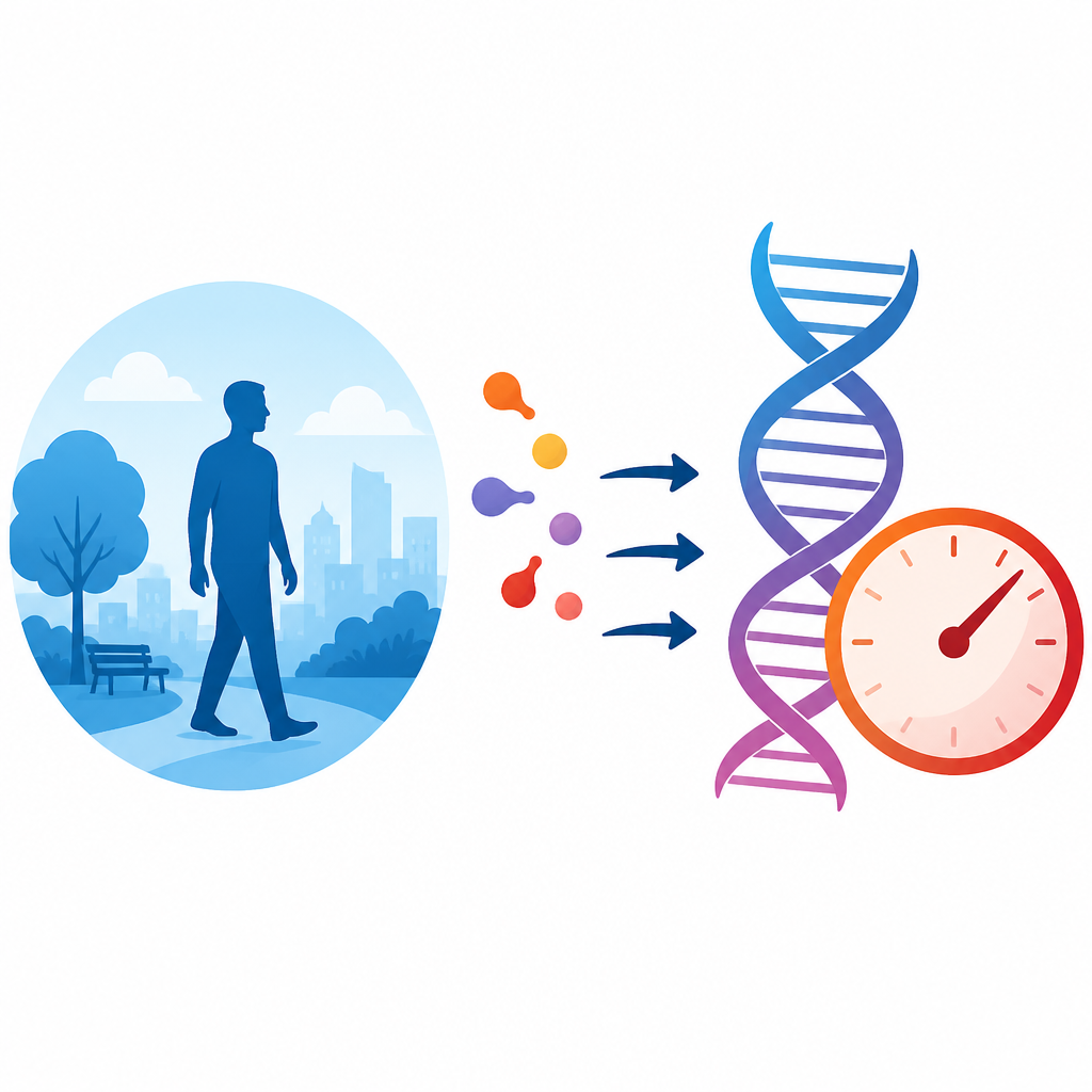 Figure 1. Cómo la inflamación silenciosa y sostenida en la sangre se relaciona con el reloj interno de envejecimiento del organismo a lo largo de muchos años.
