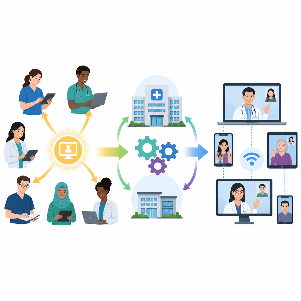Figure 2. How training, support, and access to digital devices build healthcare workers’ readiness to use telemedicine.