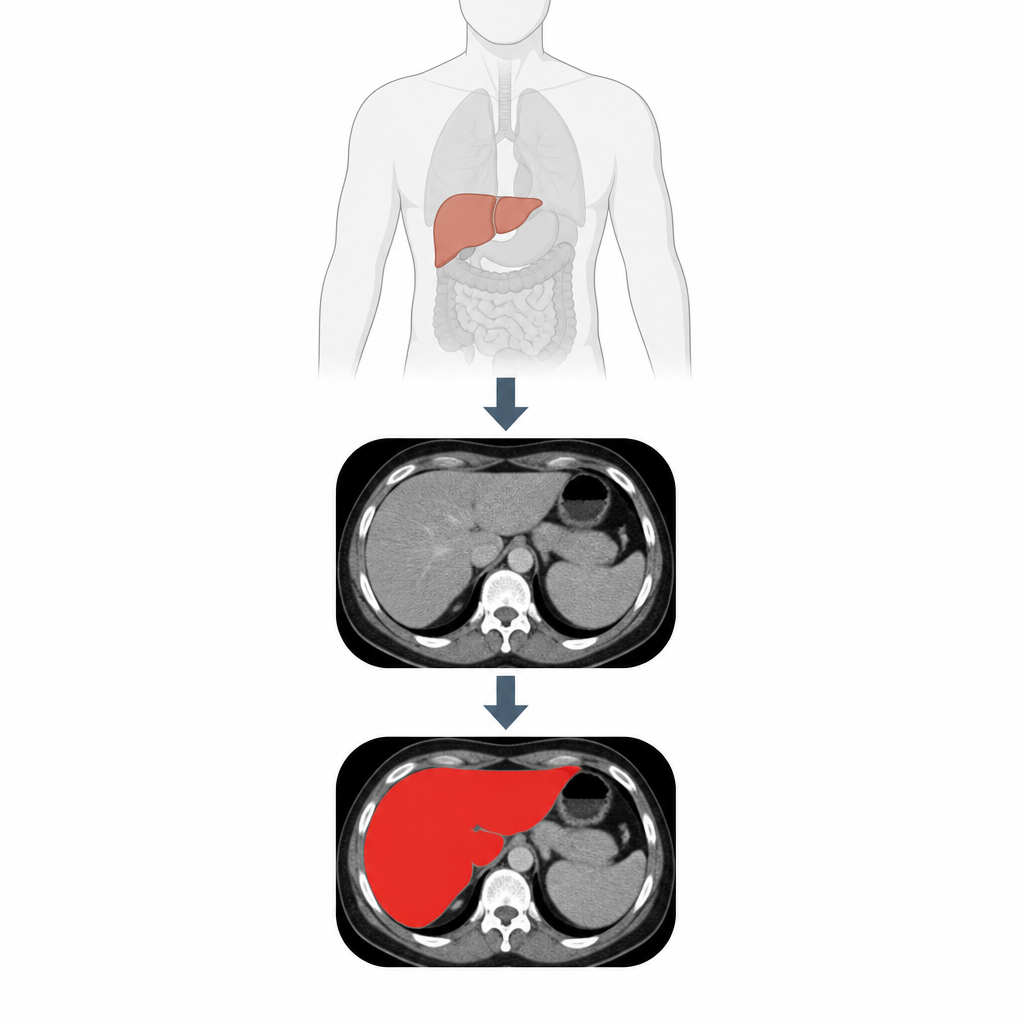 Figure 1. Computer model turns CT body scans into precise liver outlines automatically.