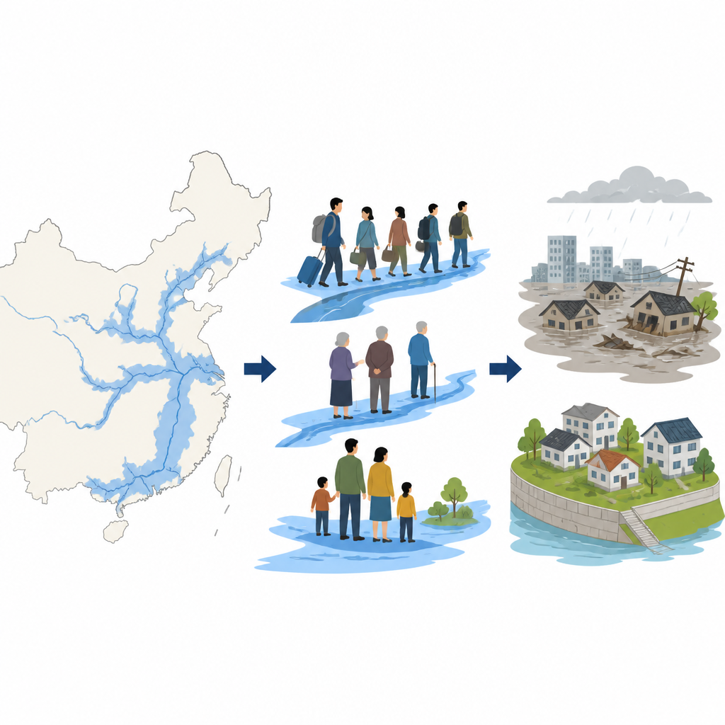 Figure 1. Come persone, fiumi e crescita urbana si combinano per definire chi affronta i maggiori pericoli dalle alluvioni in Cina.