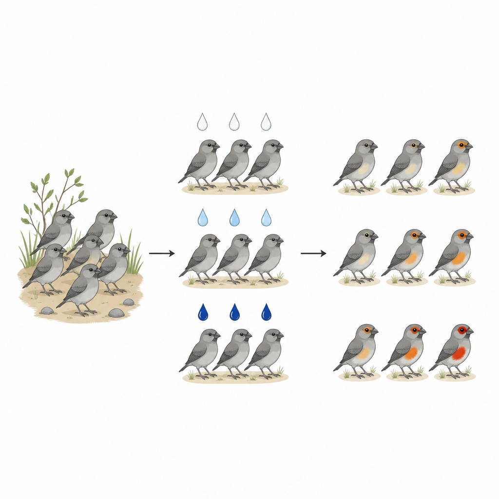 Figure 1. Cómo una infección pasada en aves paseriformes silvestres hace que algunos individuos estén mucho más protegidos que otros durante exposiciones posteriores a la enfermedad.
