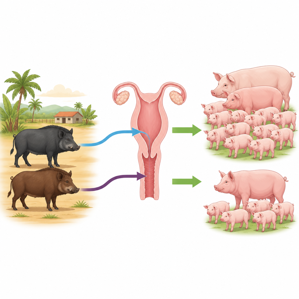 Figure 1. Daha küçük sperm dozlarının derin yerleştirilmesi, sıcak ve nemli çiftlik koşullarında domuzların daha fazla yavru üretmesine yardımcı olur.