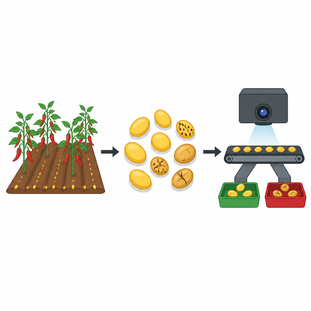 Figure 1. Yakın çekim tohum fotoğrafları ve küçük bir yapay zeka modelinin ekim öncesi iyi biber tohumlarını kötü olanlardan nasıl ayırdığı
