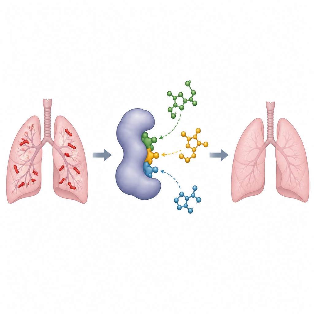 Figure 1. Natural molecules blocking a key tuberculosis enzyme to help stop bacterial growth.
