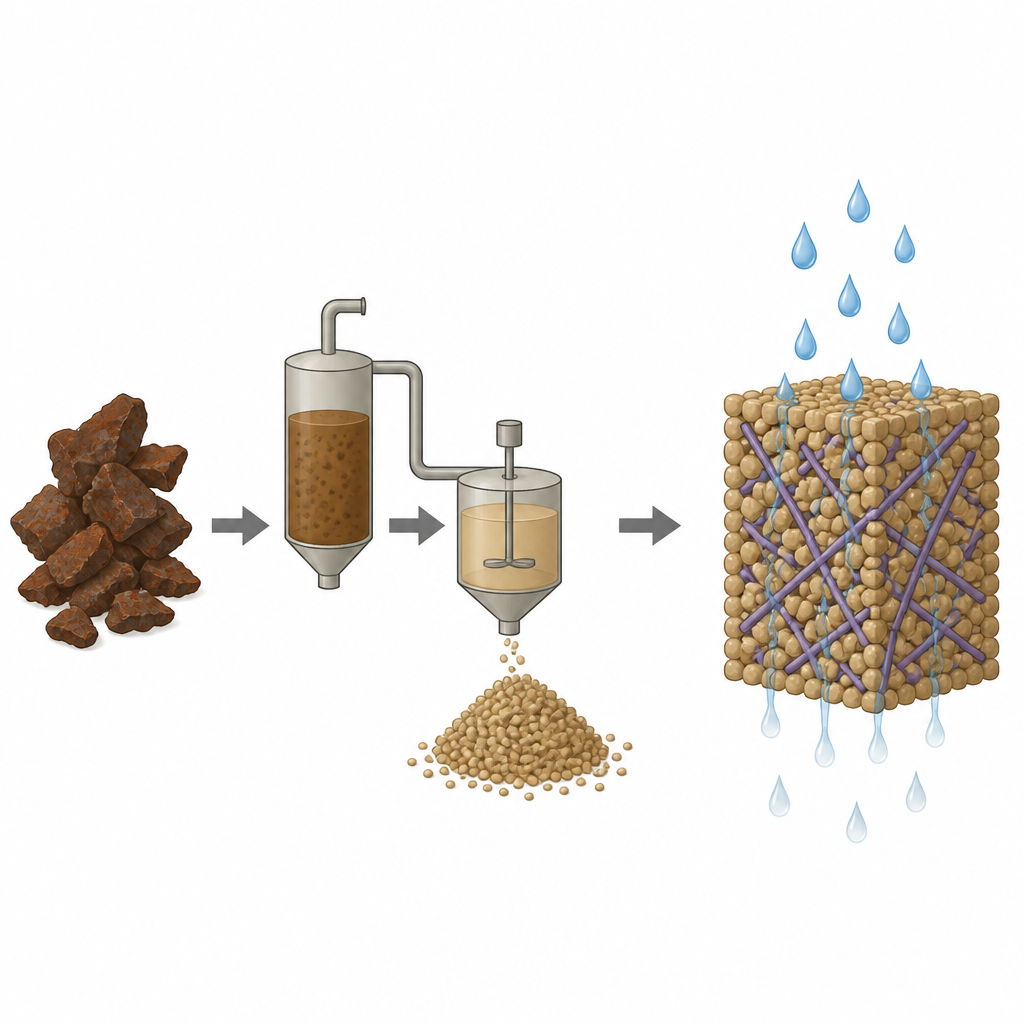 Figure 1. Trasformare i rottami di ferro in una piccola spugna che pulisce l’arsenico dall’acqua in un solo semplice passaggio