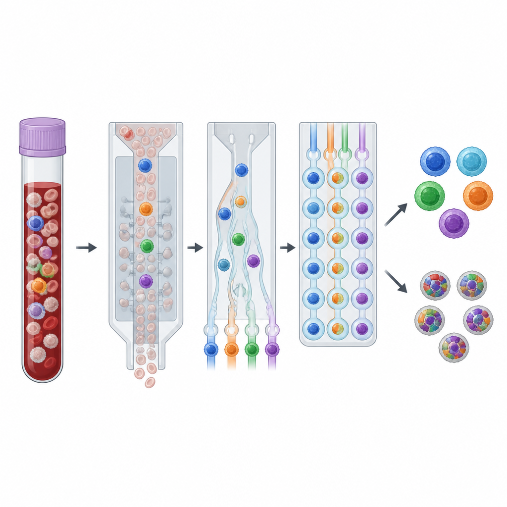 Figure 2. Blood sample processed to separate rare tumor cells and compare stable versus genetically unstable cell types.