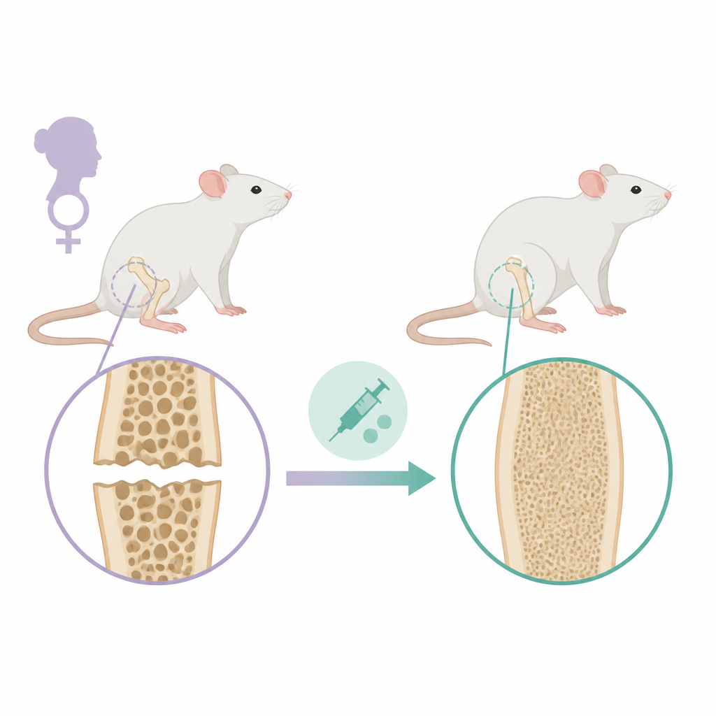 Figure 1. Come la combinazione di due trattamenti può aiutare fratture di ossa fragili da osteoporosi a guarire più rapidamente e con maggiore robustezza.