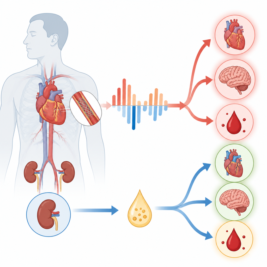 Figure 1. After heart stent treatment, urine protein and unstable blood pressure signal higher long term heart and stroke risks.