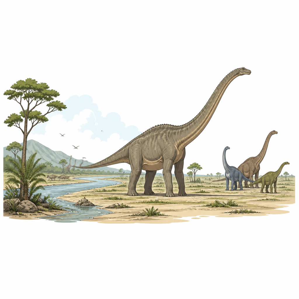Figure 1. New Thai long-necked dinosaur in semi-arid floodplain shows giant plant eaters thriving in Early Cretaceous Southeast Asia.
