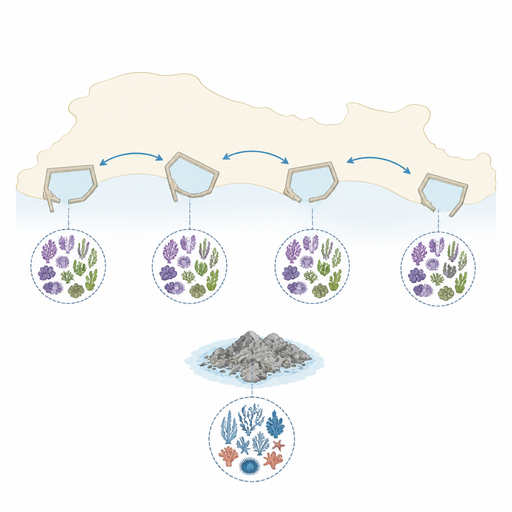 Figure 1. Ports linked by boats share similar communities of native and non native sea life along the Mediterranean coast.
