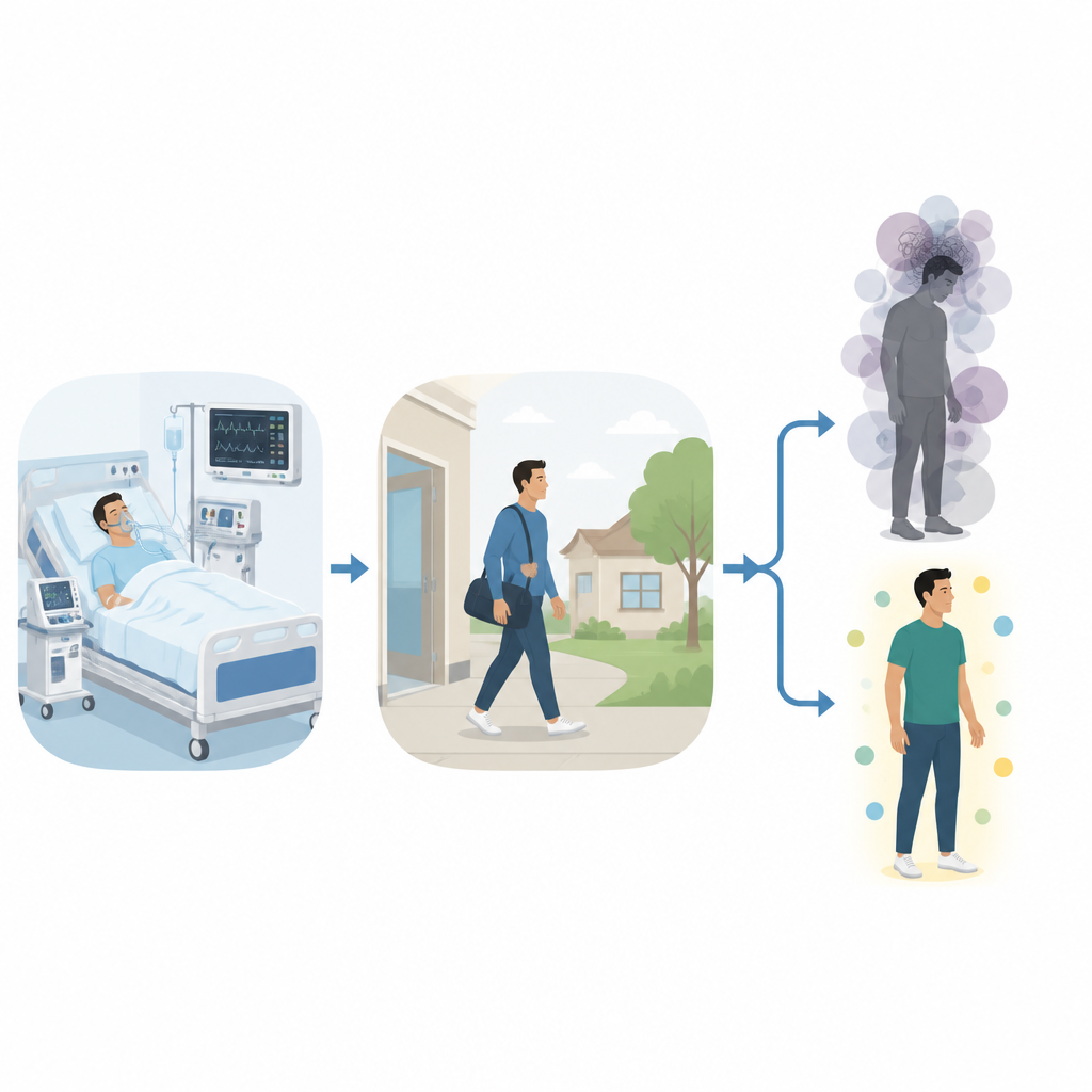 Figure 1. From ICU survival to daily life, mood strongly shapes how healthy former patients feel.