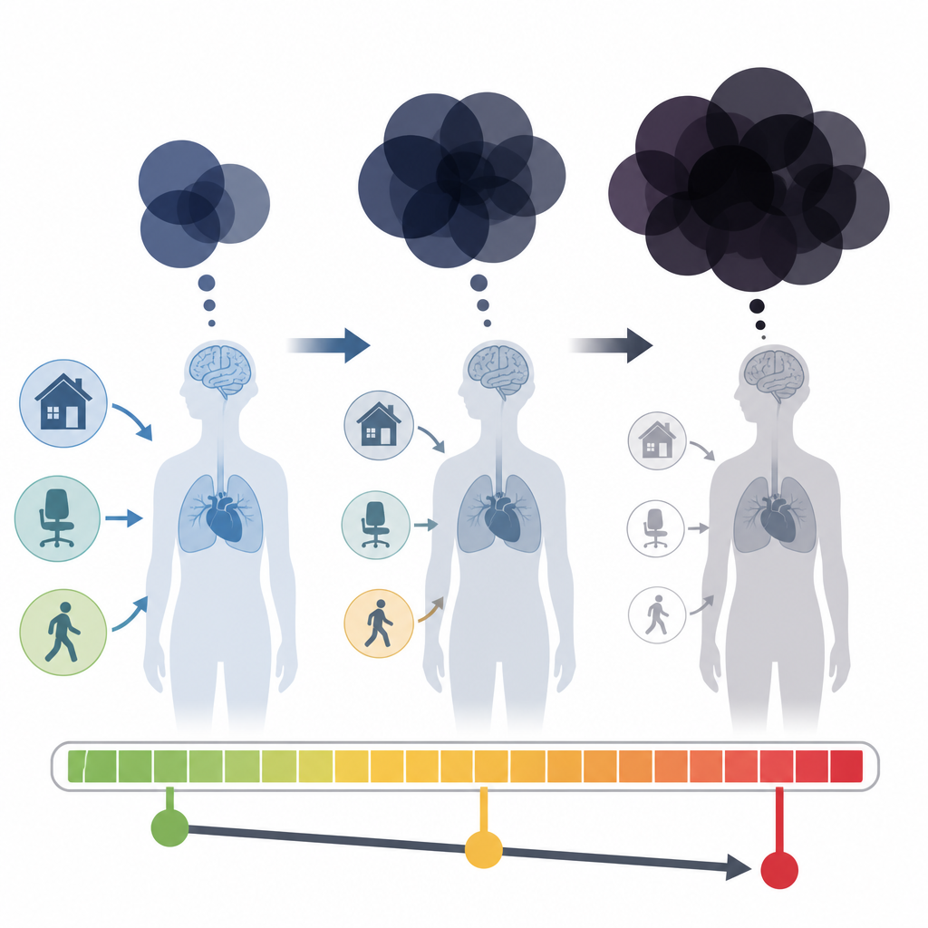 Figure 2. As depressive burden grows, a person’s ability to move, cope with pain, and enjoy daily life declines.