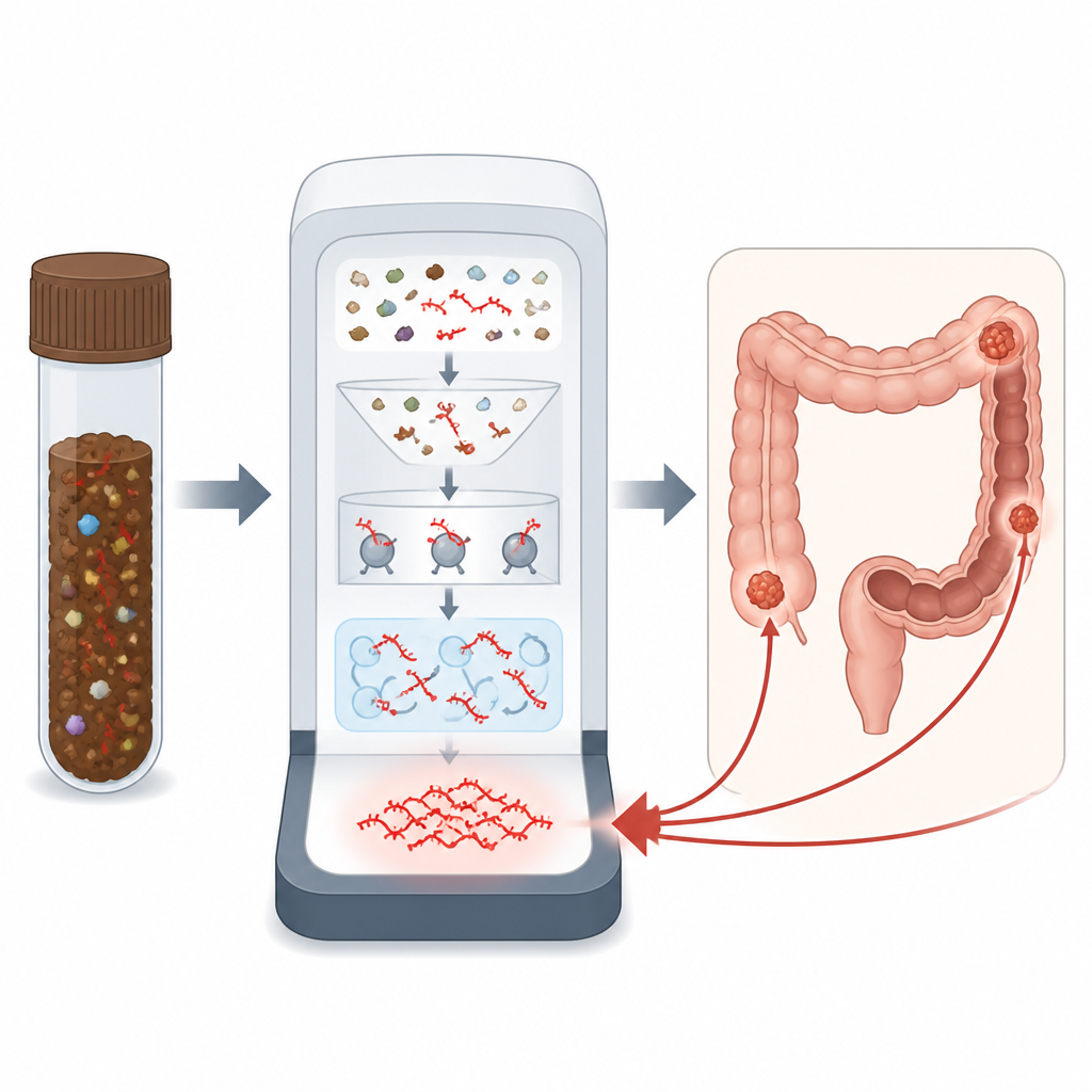 Figure 2. El ensayo de ARN en heces detecta señales de sangre humana que aumentan con tumores y pólipos avanzados, igualando el rendimiento de FIT.