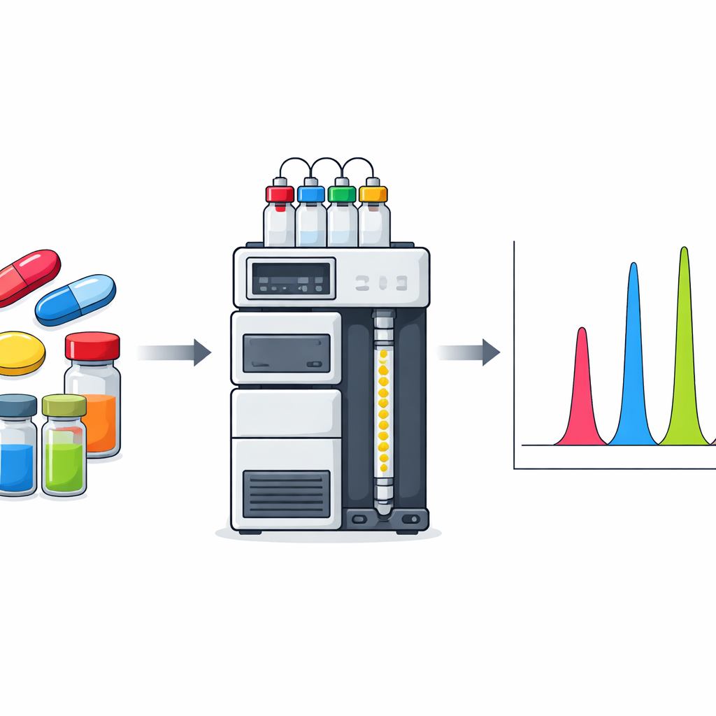 Figure 1. One laboratory test checks four antiviral medicines at once using a single chromatography system.
