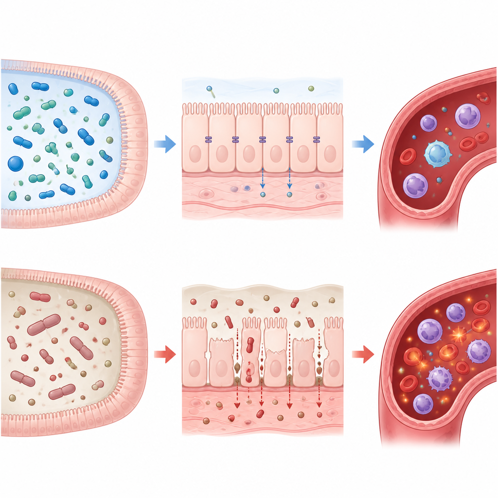 Figure 2. How a gut-friendly diet may support a tight intestinal barrier and lower inflammation in irritable bowel syndrome.