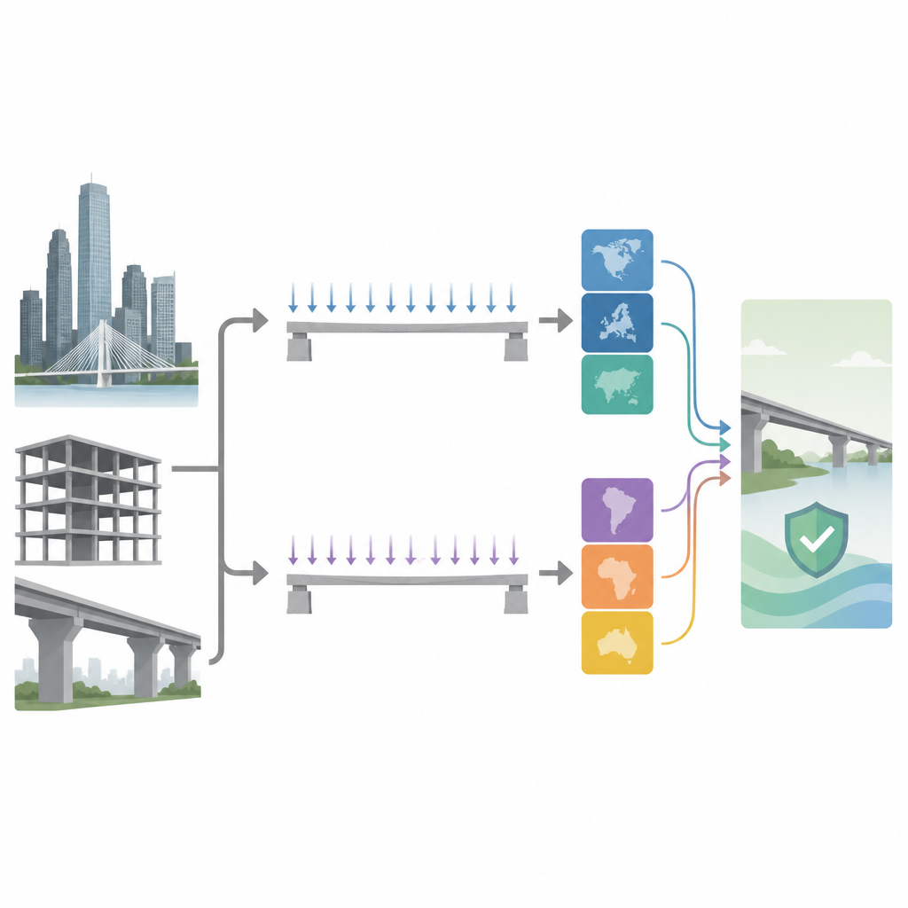 Figure 1. How different countries’ design rules shape the safety of long, thin concrete beams in everyday structures