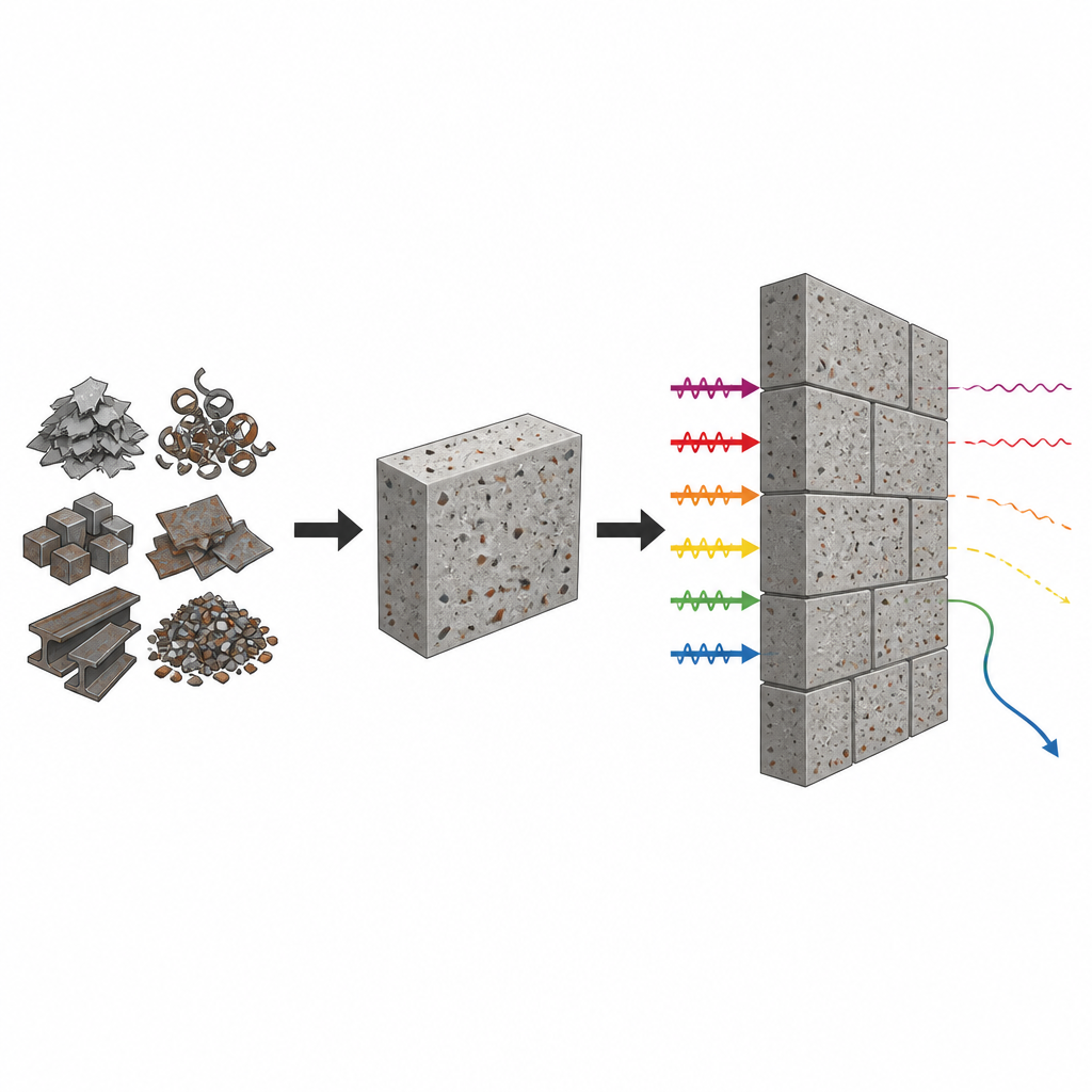 Figure 1. Afval uit de staalindustrie wordt omgezet in sterker, veiliger beton dat schadelijke straling beter tegenhoudt.
