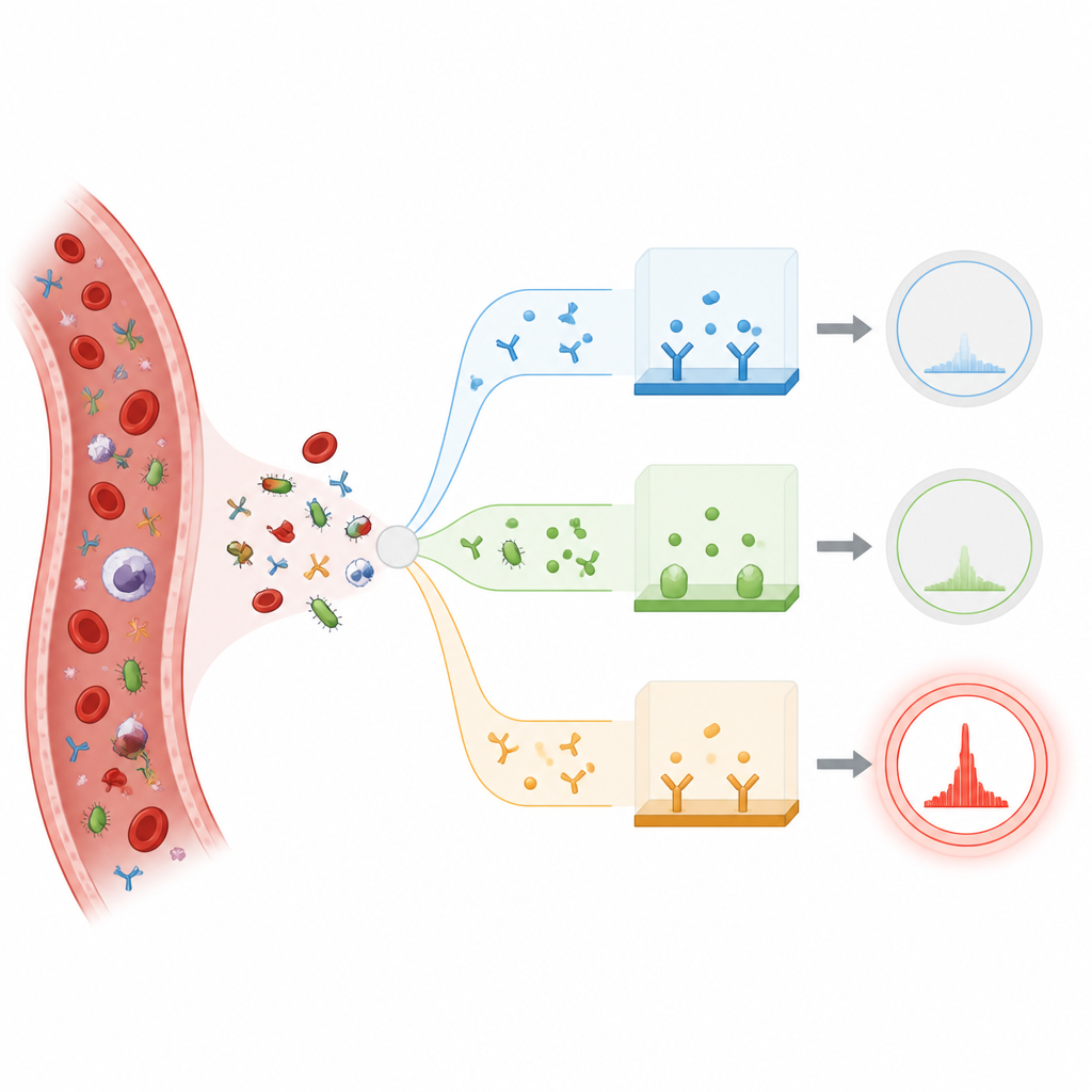 Figure 2. Comparing three blood signals to show which one best separates infected newborns from healthy babies.