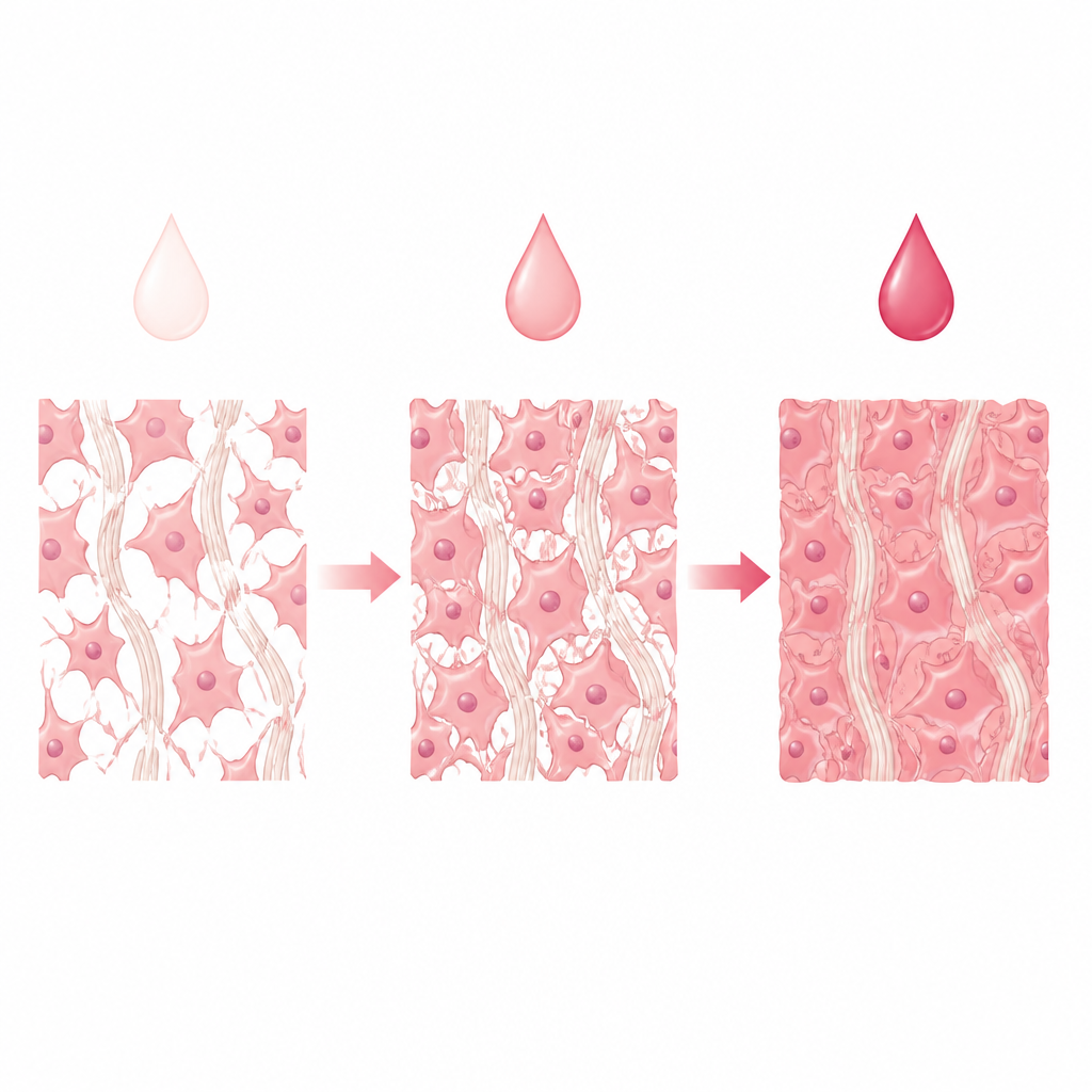 Figure 2. 乳酸の濃度を上げることで脳組織がひび割れた状態からより安定するが、それでも完全ではないことを示す。