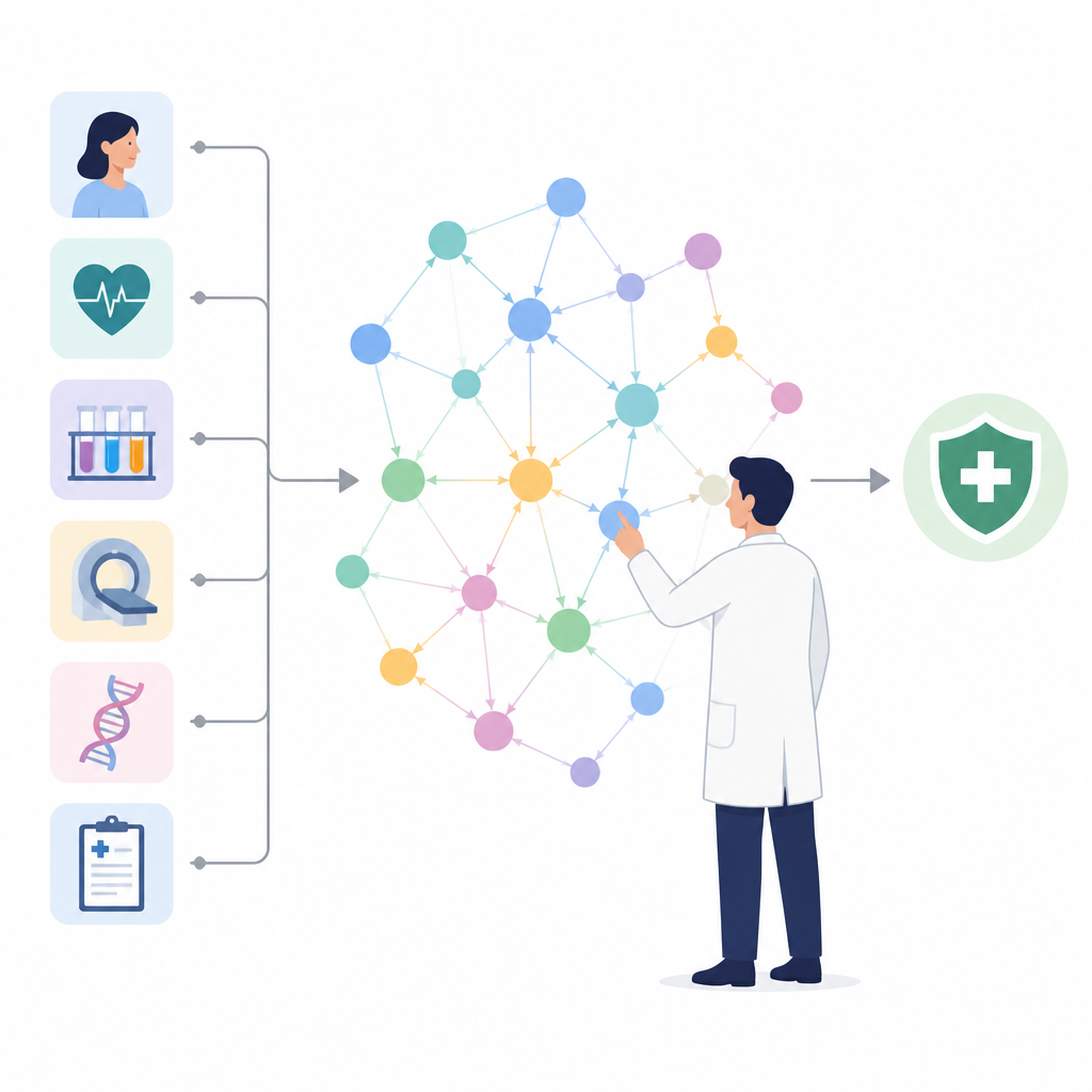 Figure 1. How doctors and computers share a clear concept map to reach medical decisions together.