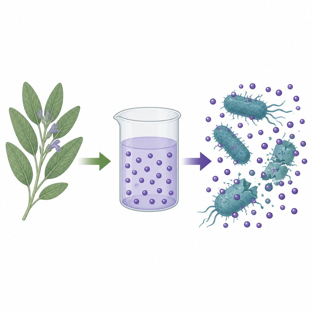 Figure 1. Foglie di salvia usate per creare piccole particelle di cobalto che aiutano a combattere batteri resistenti ai farmaci.