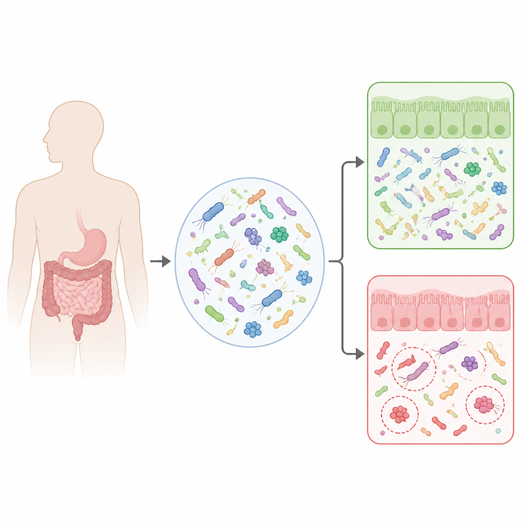 Figure 1. How changes in gut microbes may relate to irritable bowel syndrome symptoms.