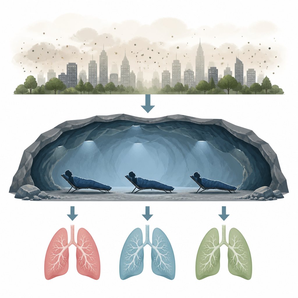 Figure 1. Calm underground cave stays help people with chronic lung disease feel and breathe better alongside their usual care.