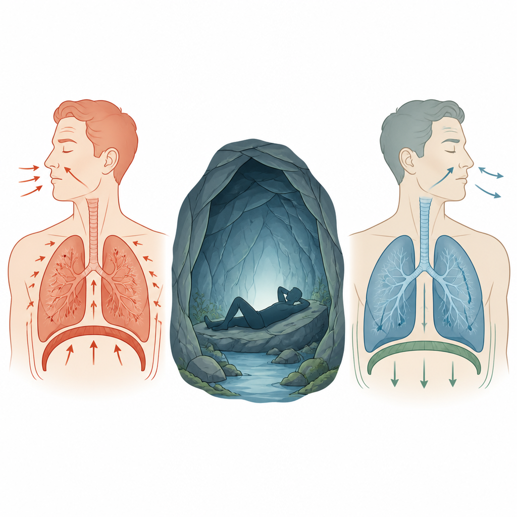Figure 2. Cool clean cave air and gentle CO2 changes encourage slower, deeper breathing and stronger breathing muscles over time.