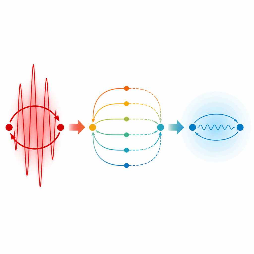 Figure 2. Cómo repartir la realimentación en muchos retardos pequeños puede transformar grandes oscilaciones en una respuesta estable y suave.