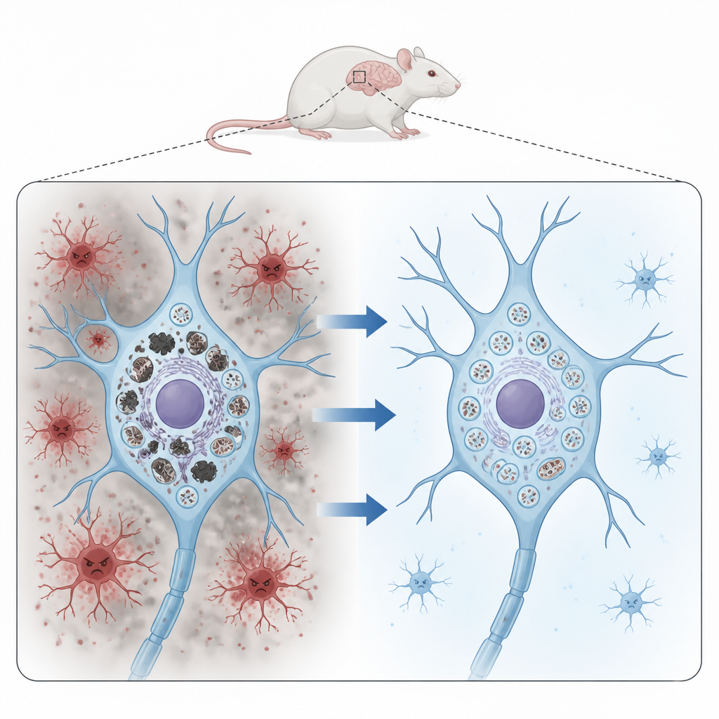 Figure 2. Come il digiuno aiuta le cellule cerebrali a eliminare i rifiuti e a calmare l'infiammazione in un cervello obeso.