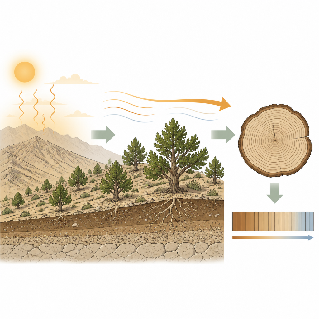 Figure 1. Dağ ardıç ormanlarının ağaç halkalarında 200 yıllık değişen kuraklığın nasıl kaydedildiği.
