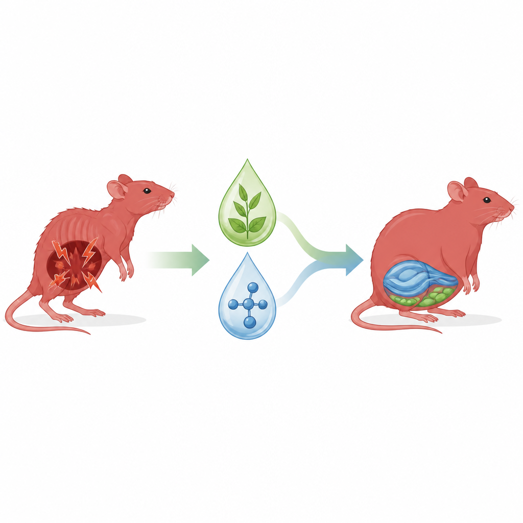 Figure 1. Des composés naturels agissant ensemble aident à transformer un rat diabétique en meilleure santé avec une glycémie plus stable.