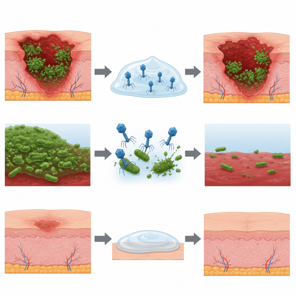 Figure 1. İnatçı bakteriyel yanık enfeksiyonlarının daha hızlı iyileşmesine yardımcı olan virüs dolu yara jeli.