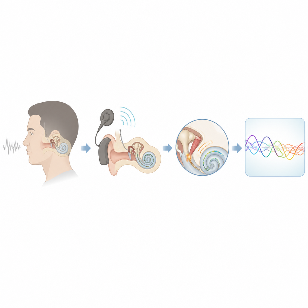 Figure 1. Hoe een klein oorspiertje kan helpen cochleaire implantaten fijner af te stemmen voor comfortabeler horen
