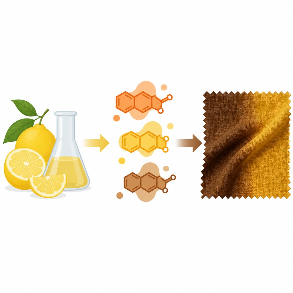 Figure 1. Dai limoni a colori duraturi sul poliestere tramite chimica dei coloranti ecocompatibile