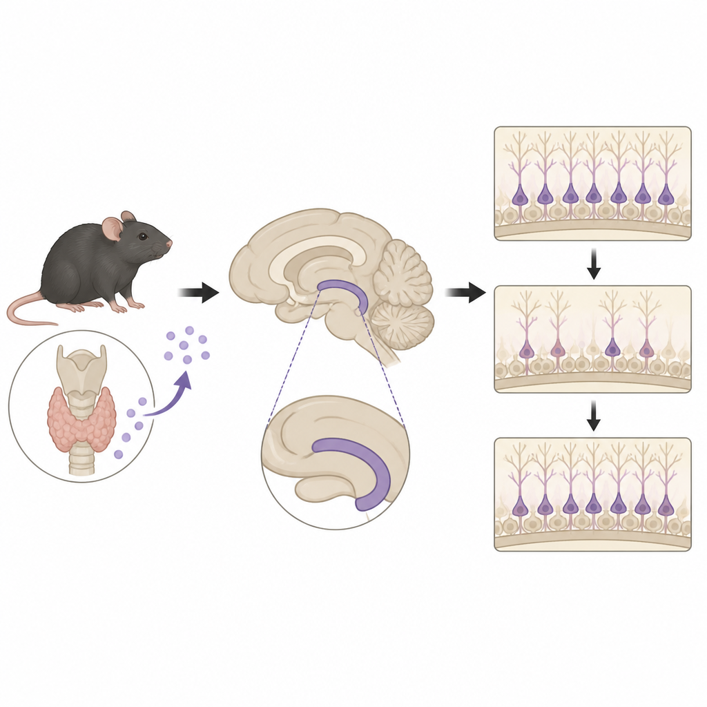 Figure 1. Wie der Verlust eines Gehirnhormons in einem Gedächtnisknoten kurzzeitig die Anzahl junger Neuronen senkt, während die endgültigen Neuronzahlen unverändert bleiben