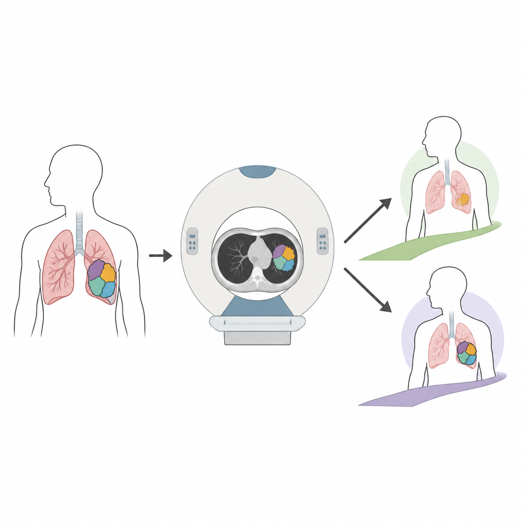 Figure 1. CT scan patterns in lung tumors hint which patients benefit from chemoimmunotherapy before surgery.
