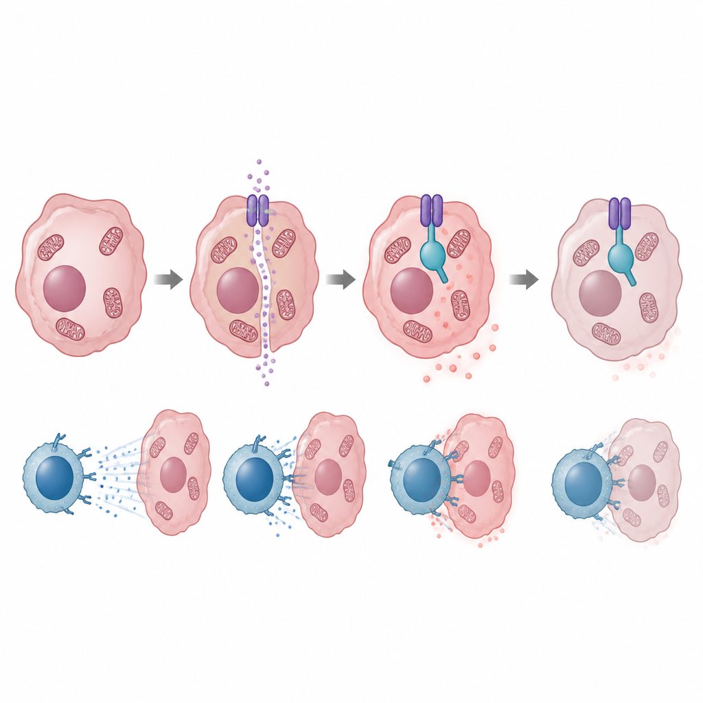 Figure 2. Come un cancello mitocondriale nelle cellule del cancro digestivo attenua gli attacchi delle cellule immunitarie killer tramite una via collegata.