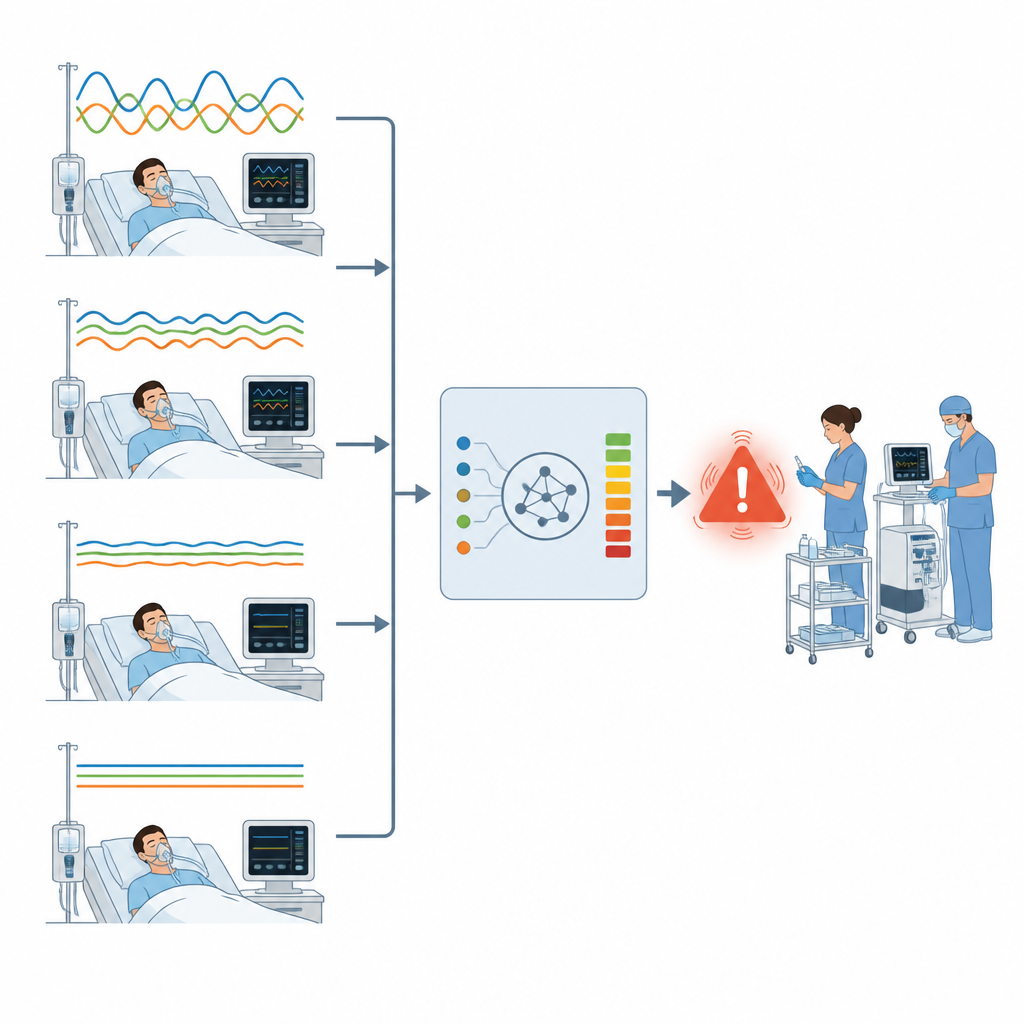 Figure 2. Cómo los cambios en los ritmos de los signos vitales señalan un declive por sepsis con suficiente antelación para que los clínicos intervengan.