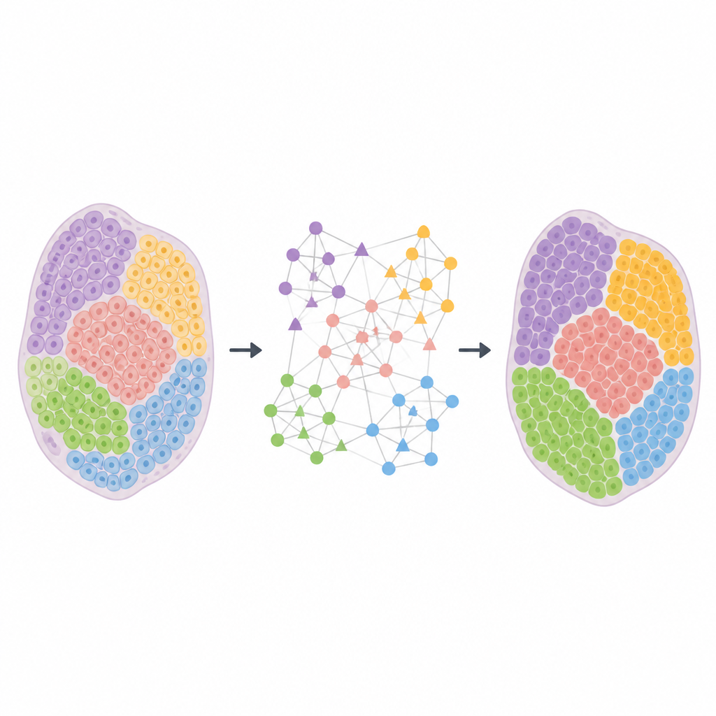 Figure 1. Come una rete unificata di punti tissutali e geni rivela regioni nitide all'interno di organi e tumori.