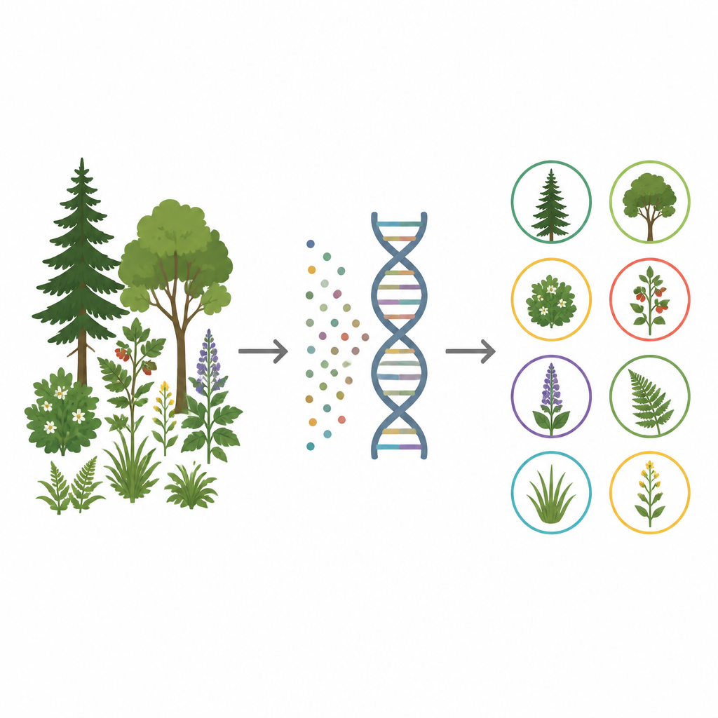 Figure 1. Uso del ADN de plantas de todo el genoma para diferenciar con fiabilidad muchas especies de aspecto similar.